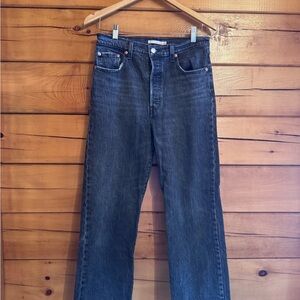 Levi's High Rise Straight Jeans in Dark Wash